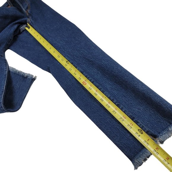 Levis Premium Womens 24 x 25 Blue Jeans Wedgie Straight Big E Raw Hem Button Fly - Picture 6 of 12
